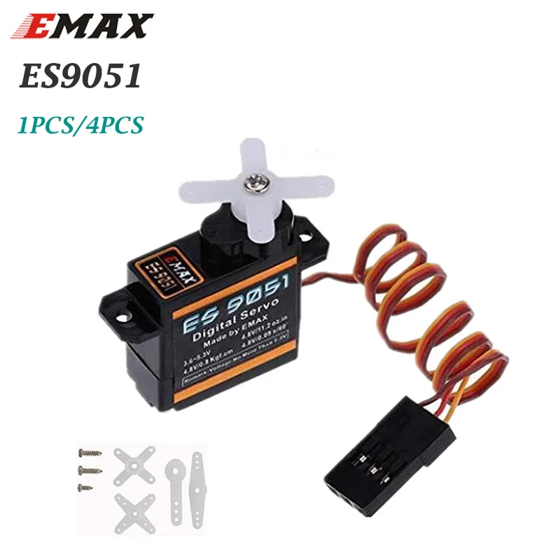 M./-1 шт./4 шт. EMAX ES9051 4 3 г цифровой сервопривод Pastic Gear 0 8 кг Крутящий момент для 3D F3P