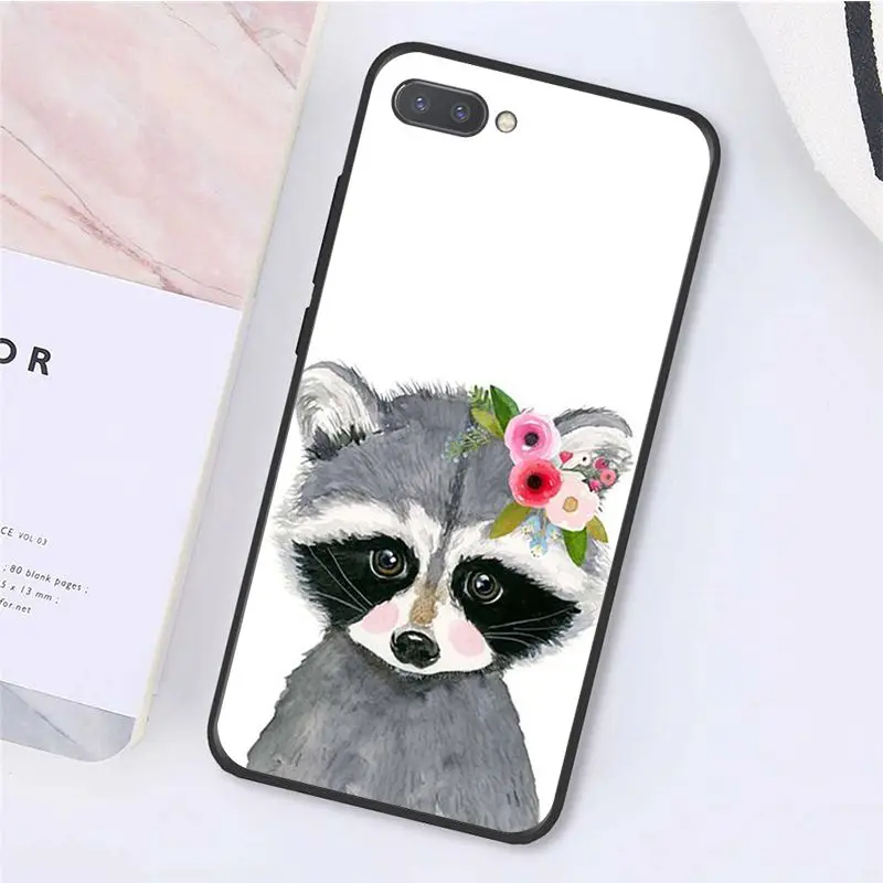 Cute Animal Hedgehog Cattle Fox Deer Flower