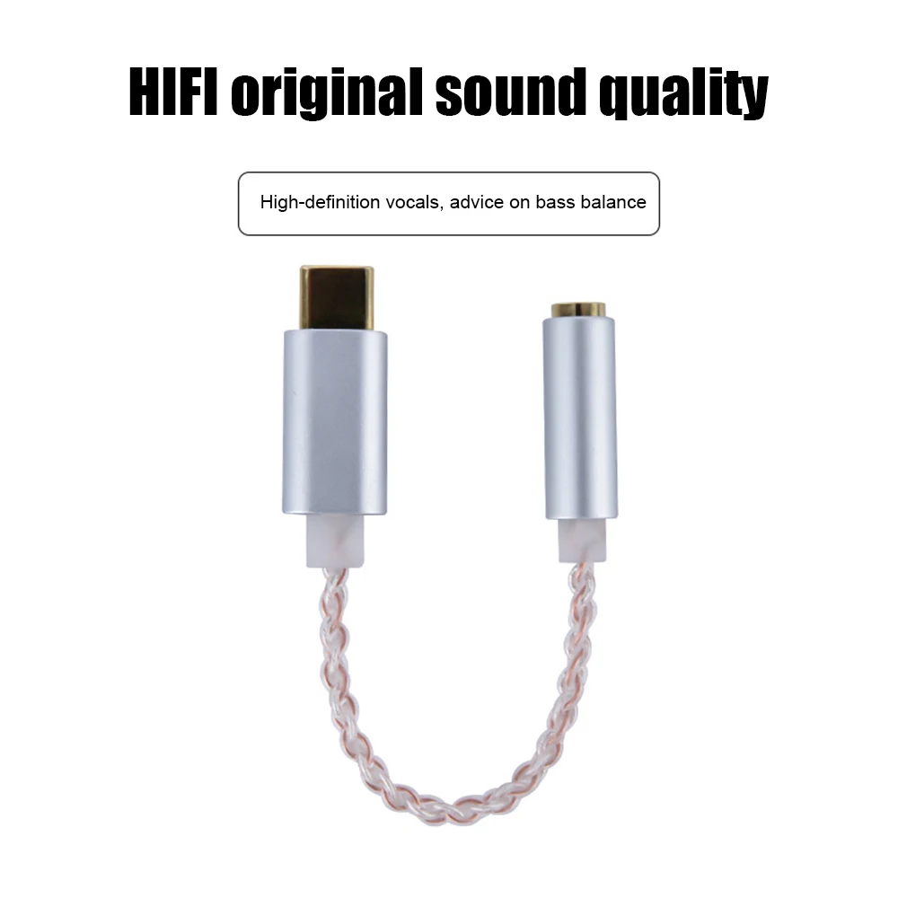 FDBRO New 32bit 384kHz Digital Decoder AUX Converter HIFI DAC Earphone Amplifier USB Type C To 3 5mm Headphone Audio Adapter