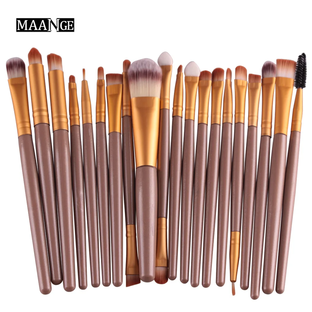 20Pcs-JJ ESSANCEYA 3/20 шт. кисти для макияжа набор кистей для макияжа с деревянной основа, тени для глаз, подводка для глаз, карандаш для губ набор кисточек для макияжа кисточки maquiagem - Handle Color: 20Pcs-JJ