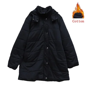 

Waidx 2019 New Parkas Jackets Winter Ons Size Loose Jacket Female Black Coat Women Plus Cotton Padded Thicken Warm Ladies Parkas