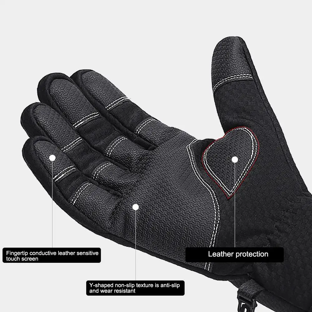 Износостойкие перчатки из искусственной кожи с сенсорным экраном для вождения, теплые зимние перчатки для езды на мотоцикле, велосипеде, катания на лыжах, теплые варежки