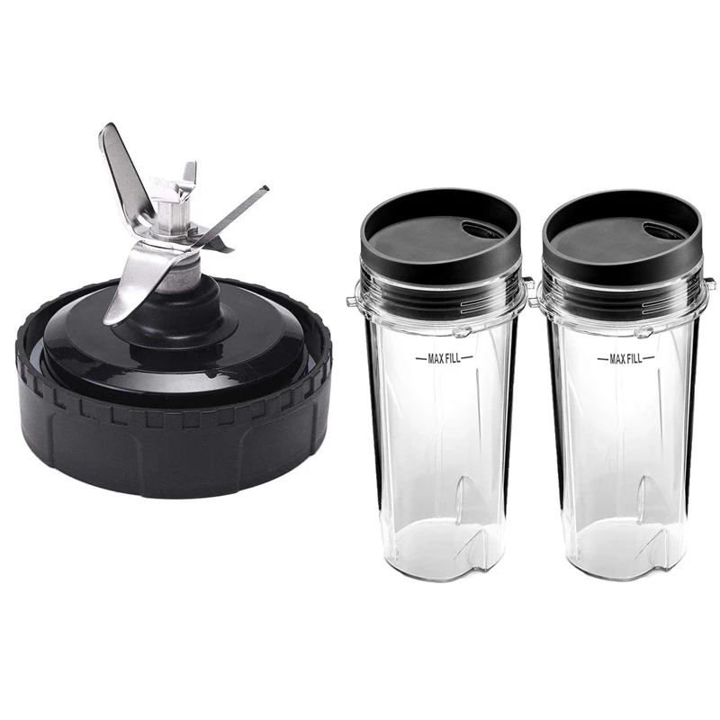 

HOT!Juicer Replacement Parts, Blender Accessories and 2x Single Cup 16 Ounce Cup Sets for Ninja BL770 BL780 BL660 Professional B