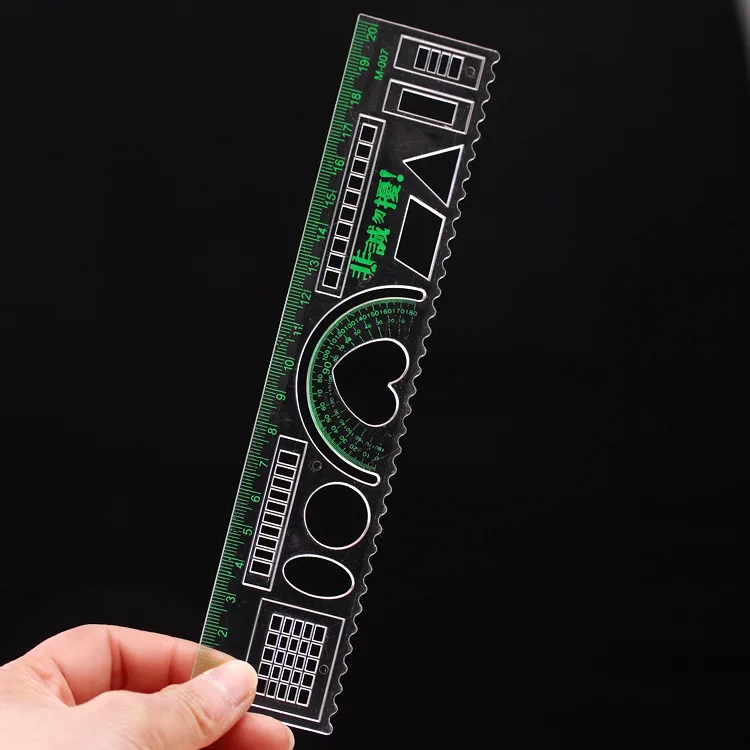 

20CM Transparent Ruler Creative Multifunctional Geometry Rulers for Students Exam School Stationery Wholesale