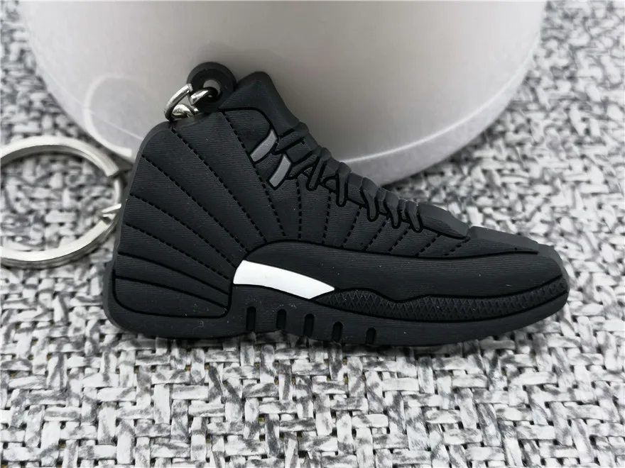 Мини AJ 12 брелок в форме обуви Для мужчин Для женщин дети Jordan Подарочный Брелок для ключей ретро баскетбол брелок-кроссовок для ключей ключ держатель Porte Clef - Цвет: 509
