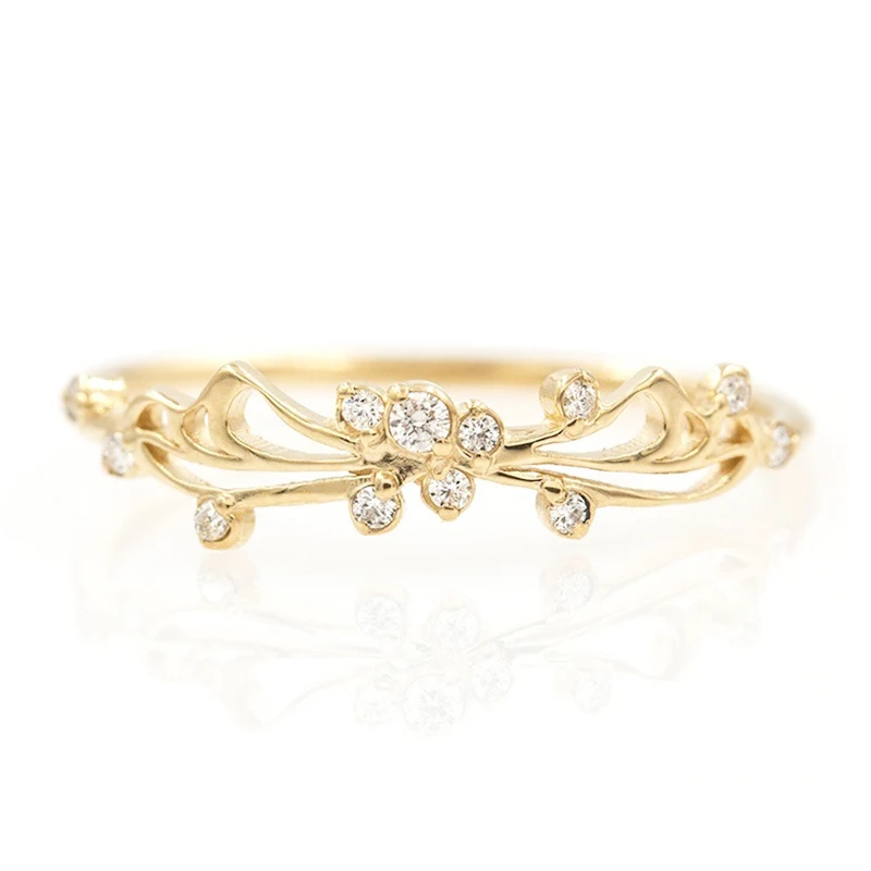 Women Engagement Flower Finger Rings Crystal Butterfly Ring Wedding Bands Jewelry Size 5-10 wedding rings finger rings fashion rings engagement rings fashion ring crystal rings