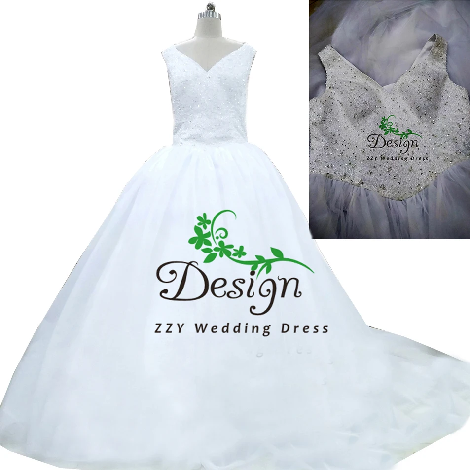 

Real Images!Excellent V-Neck Bridal Dress Gowns With Lace-Up Vintage Crystals Beading Court Train Wedding Dresses vestidos novia