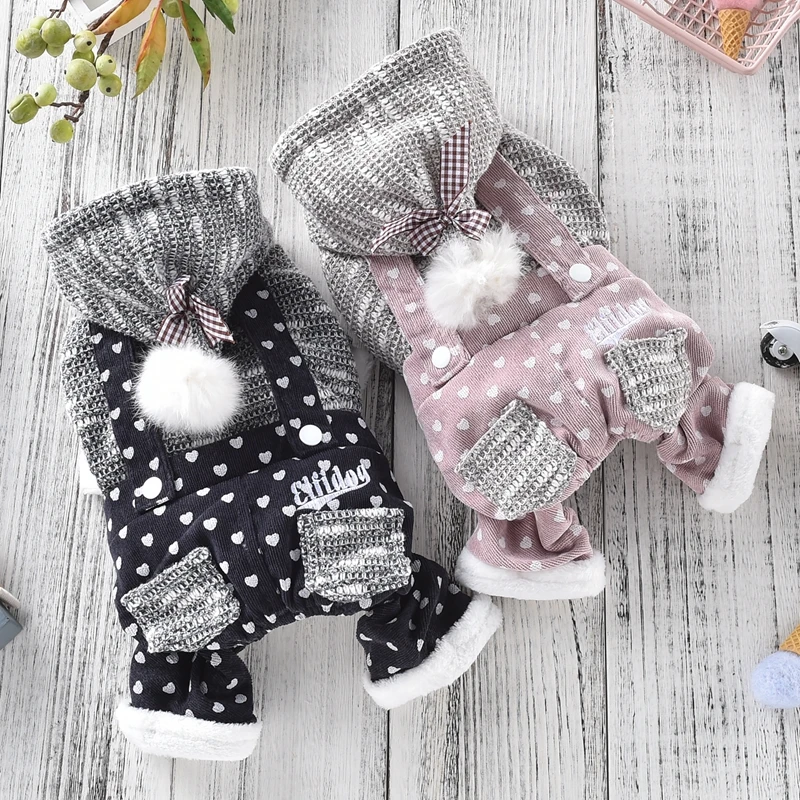 Милая куртка для собаки с мячом роскошная Толстая теплая пуховая капюшоном