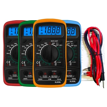 

New Hot XL830L Handheld Digital Multimeter LCD Backlight Portable AC/DC Ammeter Voltmeter Ohm Voltage Tester Meter Multimetro