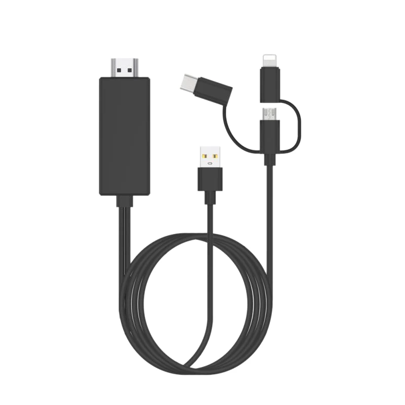 USB-HDMI зеркальный литой кабель с аудио MHL для Ios Phone Pad Интерфейс Android Phone To светодиодный tv Micro-usb type C To HDMI