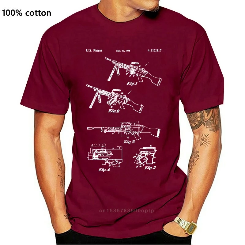 M249 SAW футболка с изображением пистолета 50 Cal Military Подарочный пистолет Club Modern Warfare |