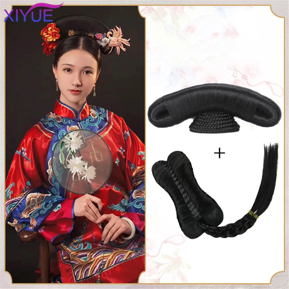 XIYUE Women's Hanfu Ancient Costume Chinese Ancient Synthetic Wig Chignon Princess Hair Bun Stage TV Cosplay Wig