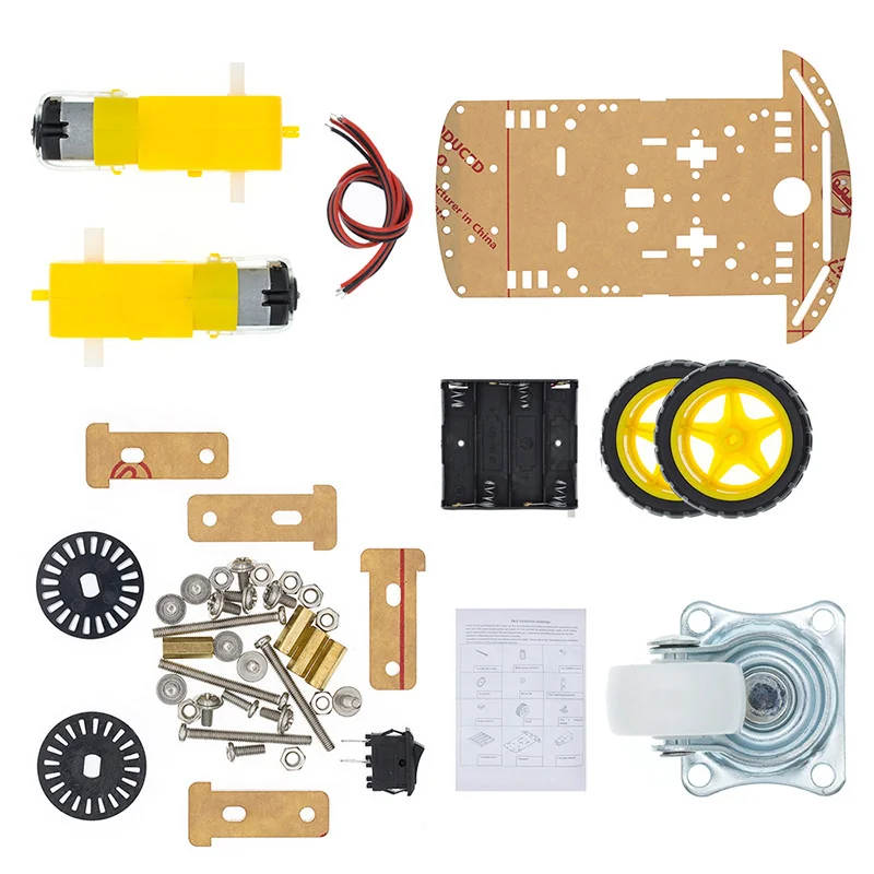 2WD Kit Motor Smart Robot Car Chassis Kit Speed Encoder Battery Box 2WD For Arduino - Цвет: 2WD Kit