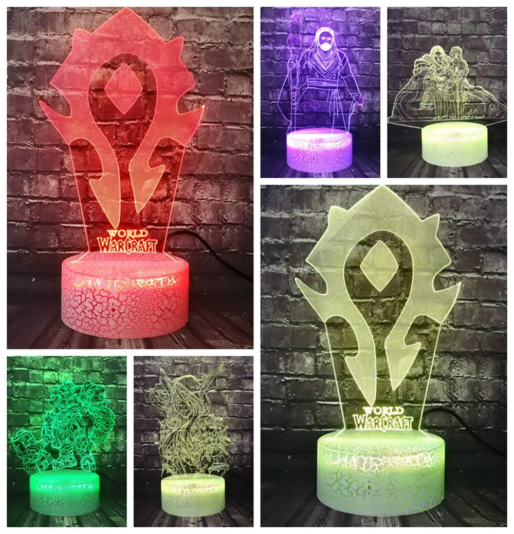 Светодиодный светильник Lava World of Warcraft с логотипом wow, фигурка Короля-лича Sylvanas Windrunner, декор для комнаты, ночник для мальчиков