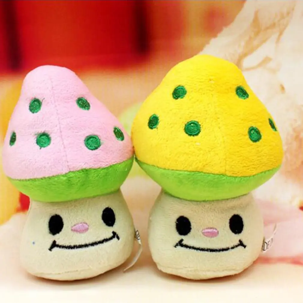 Mushroom Shape Кавайные животные в форме собаки кошки виниловые или плюшевые игрушки звук скрипучий игрушка для домашних животных лучший прекрасный подарок - Цвет: Mushroom Shape
