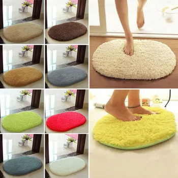 

30x40cm Area Rug Carpets Oval Polyester Skidproof Shaggy Rug for Home Bedroom Bathroom Door Mat Polyester Rug #LR2