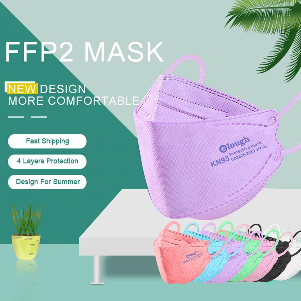 CE FFP2 Mascarillas Colores белая рыба KN95 Маска многоразового использования 4 слойные, Бесплатная доставка корейский стиль Европы одобрил FPP2 маски маска FFP 2