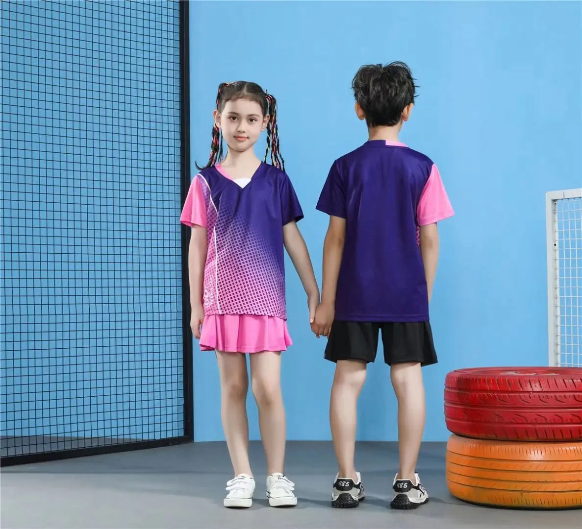 Sports Quick Dry Breathable Badminton Shirt,kids Girls and boys Table Tennis volleyball Team Game Running Training Polo T Shirts