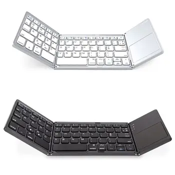 

Three Flipping Wireless Bluetooth Folding Mini Keyboard with Touchpad for Tablet Cellphone Computer Portable Keypad Universal