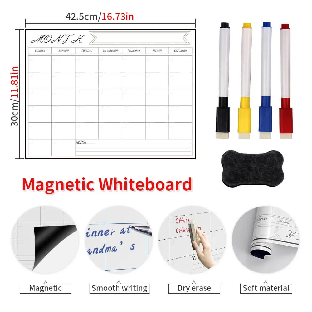 Flessibile Lavagna Magnetica Frigorifero Magneti Asciutto PULIRE Bordo  Bianco Marcatore Penna di Gomma Da Cucina Tabellone Messaggi Promemoria  Smart Blocchetto Per Appunti - AliExpress