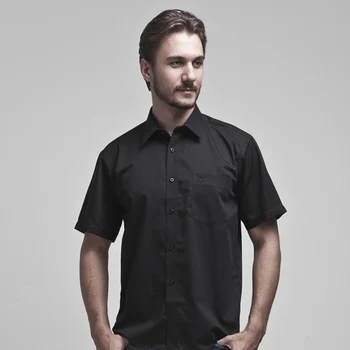 

Summer short sleeve twill solid striped well fit classic business mens dress shirts fromal male tops 16color S~5xl