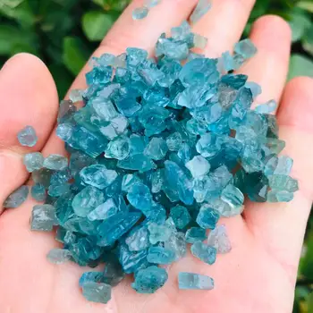 

50g-100g raw Natural blue apatite quartz crystal mineral specimen tumbled stone loose phosphorite gemstone gravel for decorative