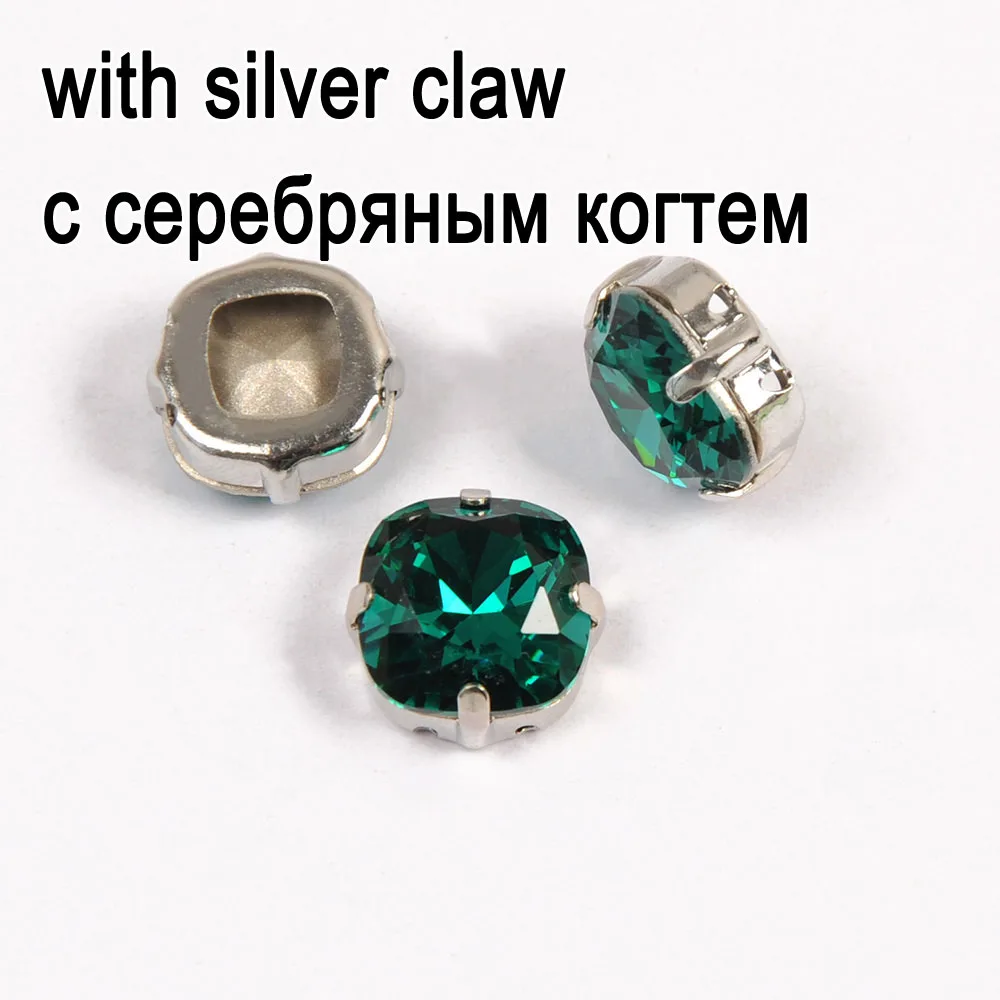 Stone With silver 4470 Синий Циркон K9 стекло кристалл страз классический жир квадратная установка коготь пришить Камень заостренные с обратной стороны Стразы для одежды - Цвет: Stone With silver