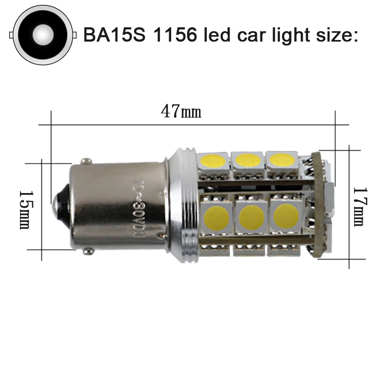 Светодиодная автомобильная лампа BA15S 1156 P21W 4W super 12v 24v canbus заднего хода дневные