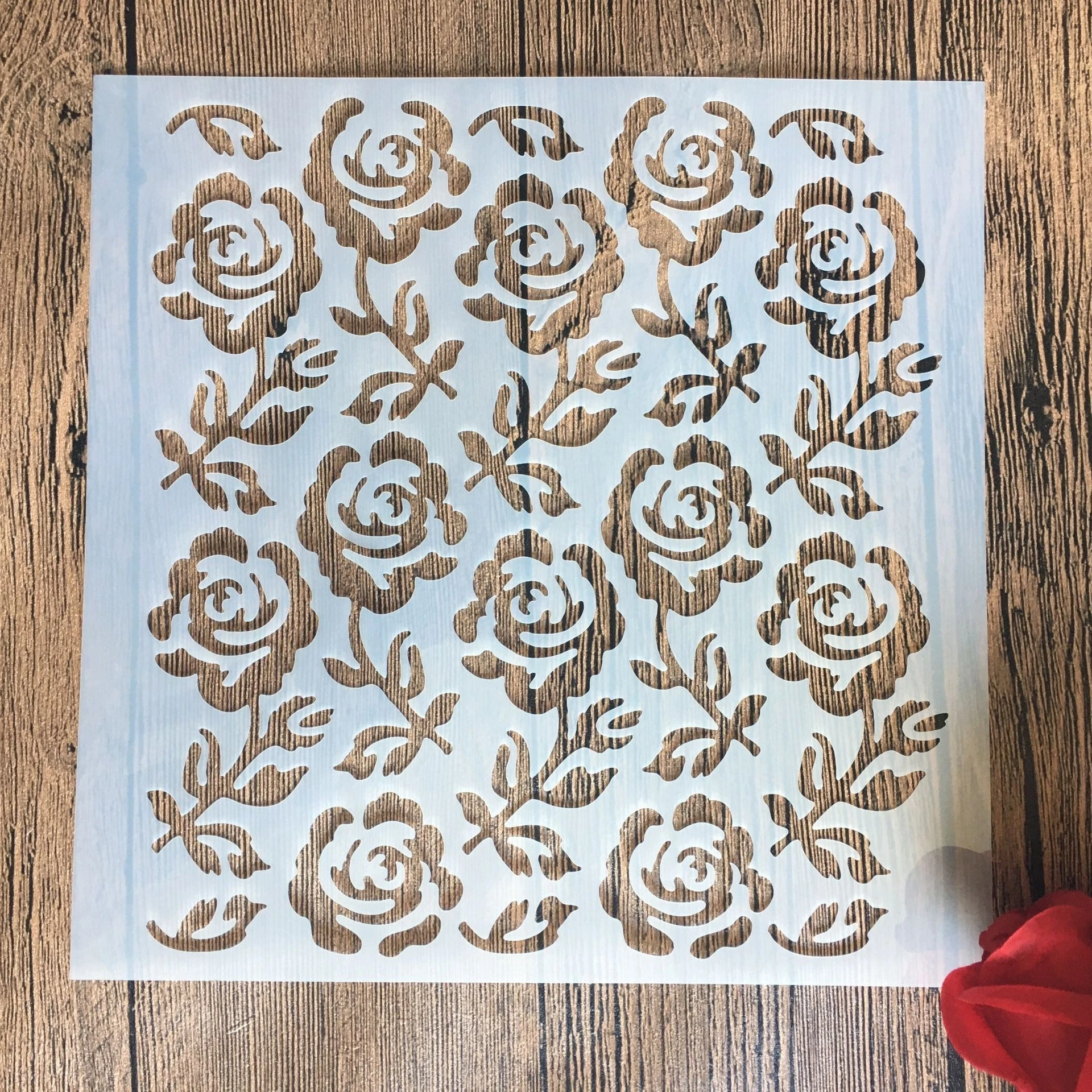 

20 *20 cm size DIY Rose craft mandala mold for painting stencils stamped photo album embossed paper card on wood, fabric, wall