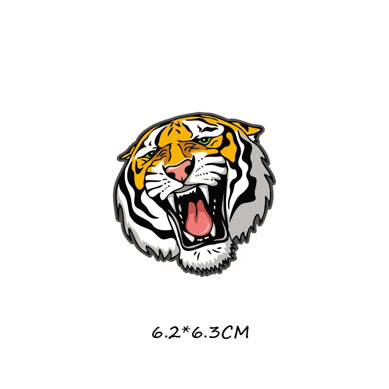 Крутой Тигр термопереводные нашивки для одежды DIY Футболка куртка аппликация Виниловые буквы животные наклейка термопресс E - Цвет: ZT0325