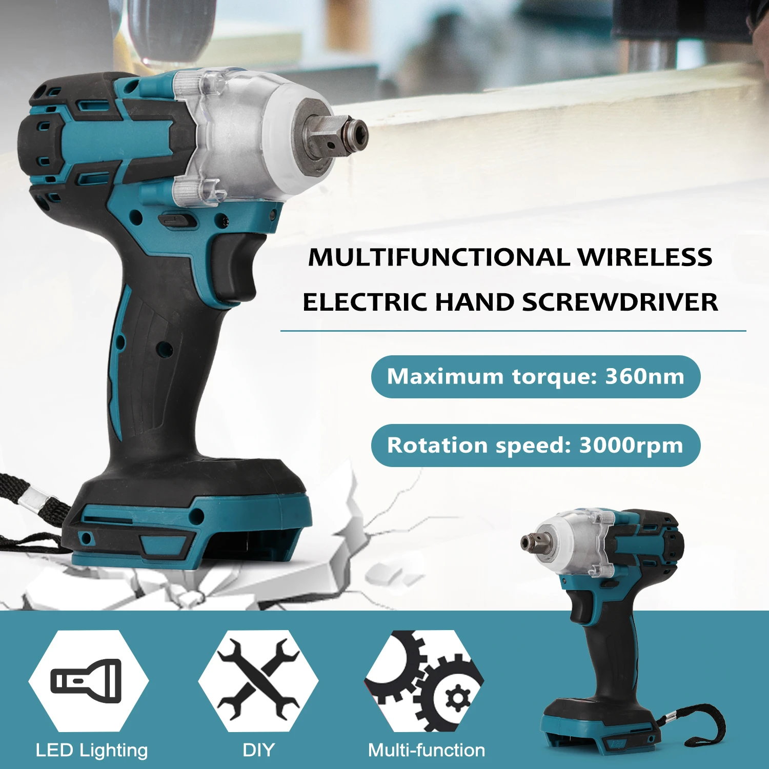 Electric Screwdriver Rechargeable Cordless Brushless Impact Screwdriver