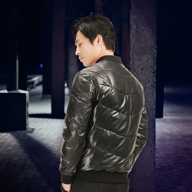 当店カスタムオーダー メンズホワイトタックダウンコート スリムフィット ビジネス カジュアル スタンドカラー ボンバー シープスキン 本革ジャケット ファストファッション通販サイト Www Smk Dharmabahari Sch Id