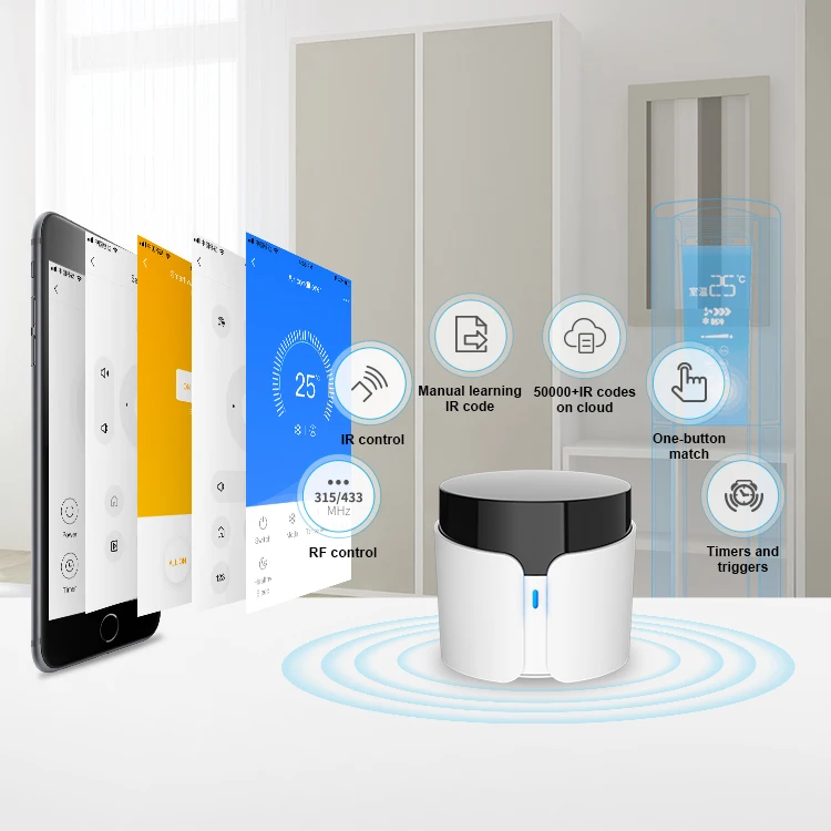 US $31.90 Broadlink Rm4 Bestcon Rm4c Pro Wifi Smart Home Hub Ir Rf433 All In One Universal Remote Control Works With Alexa Google Home