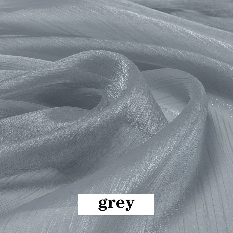 grey Ширина 150 см однотонный Блестящий органза ткань тюль, марля, сетка для Свадебная вечеринка сценическое платье DIY Павлиньего хвоста, ручная работа, украшение из ткани - Цвет: grey