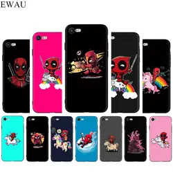 EWAU Marvel смешной Единорог Дэдпул силиконовый чехол для телефона iPhone 5 5S SE 6 6s 7 8 Plus X XR XS 11 Pro Max