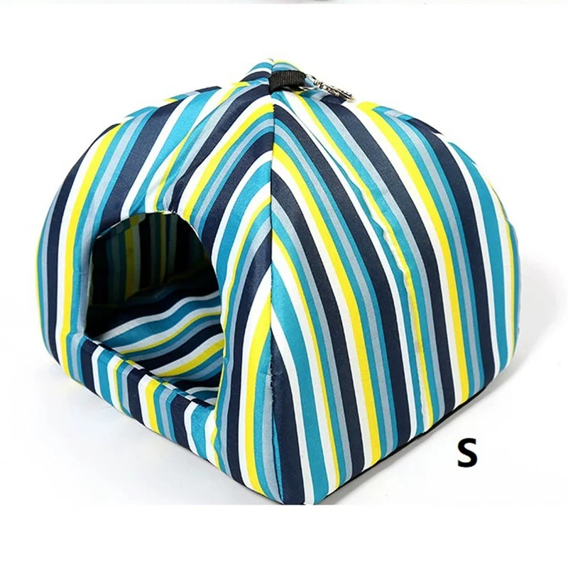 1pcs Pet Dog Cat House Comfortable Kennel Doggy Bed Foldable Fashion Cushion Basket Cute Animal Cave Pet Products - Цвет: GR  S