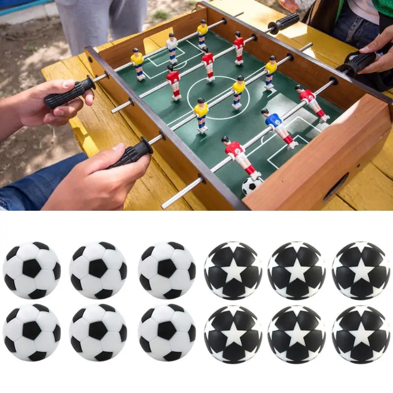 6pcs 32mm Table Soccer Foosball Fussball Football Machine Accessories Replacements Mini Black and White Ball Kids Indoor Games table football game,tabletop soccer game