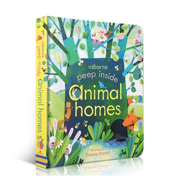 

Peep Inside Animal Homes English Educational 3D Flap Picture Books Baby Early Childhood gift For Children reading