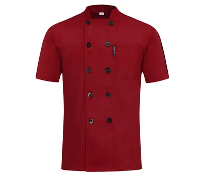 Red Куртка шеф-повара Униформа Профессиональный Veste De Cuisine на заказ кухня Отель Суши для мужчин и женщин столовая праздничная одежда Парикмахерская - Цвет: Red