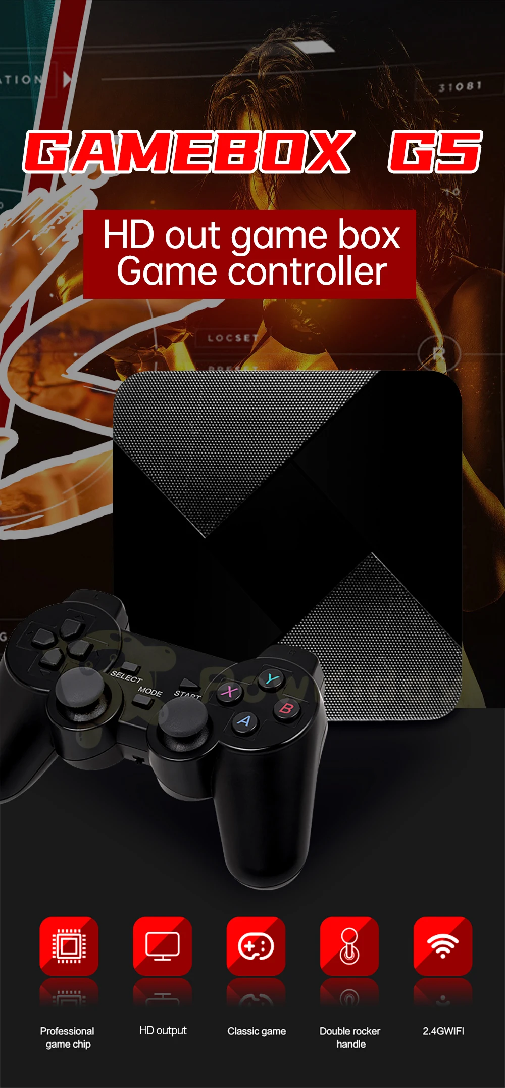 New Game box 4K Android TV Box Video Game Console Classic PS1 N64 PSP 40000+ Retro Games Player Support Wifi TV Gaming Consoles
