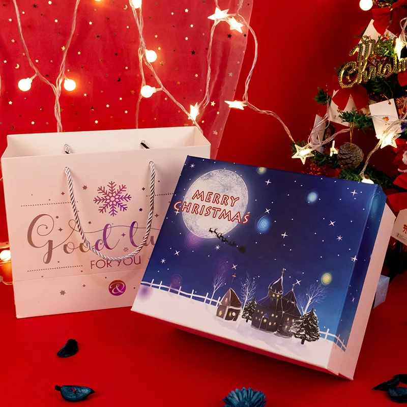 

Creative Christmas Gift Box Cartoon Gift Box Packing Box High Grade Paper Box with Hand Gift Christmas Party Gift Boxes Bags