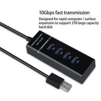 

4-Port USB Hub HUB 3.0 USB Multi-Port Splitter USB 3.0 Hub Port Expander Adapte Computer Accessories hab For PC