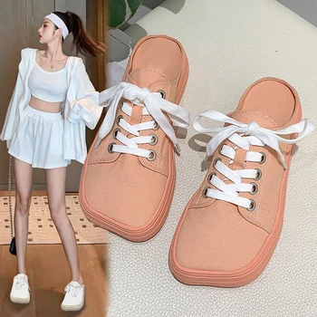 

Square Toe Flat Shoes Female Ladies' Slippers Luxury Slides Low Loafers Slipers Women Platform Cover Designer Soft Summer 2020