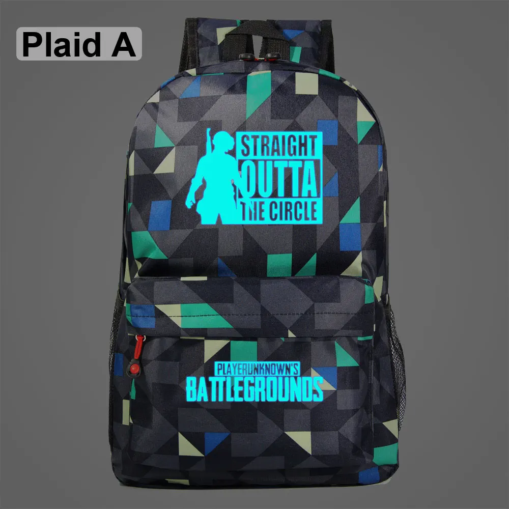Светящаяся игра PUBG Победитель Куриный Ужин галактика клетчатая детская школьная сумка подростковые школьные сумки Женский Мужской рюкзак
