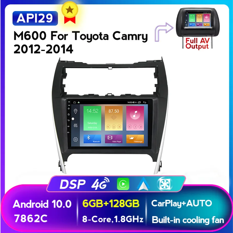 MEKEDE 1280x720 6G+128G Android 10 4G LTE Car Radio Multimedia Navigation GPS for Toyota Camry 2012 2013 2014 Carplay Camera DVR |