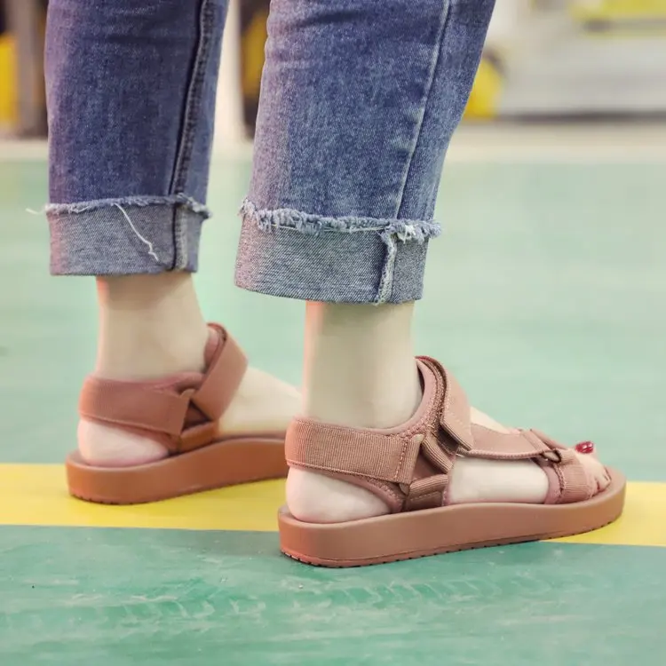 

Sandals Women's 2019 Summer New Style Velcro A- line with Flat INS Sports Simple Versatile Pregnant WOMEN'S Gladiator Sandals-