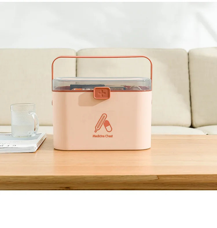 Home Care Medicine Box Portable Large First Aid Medicine Box Travel Plastic Medicine Box Multi-layer Medicine Storage Box