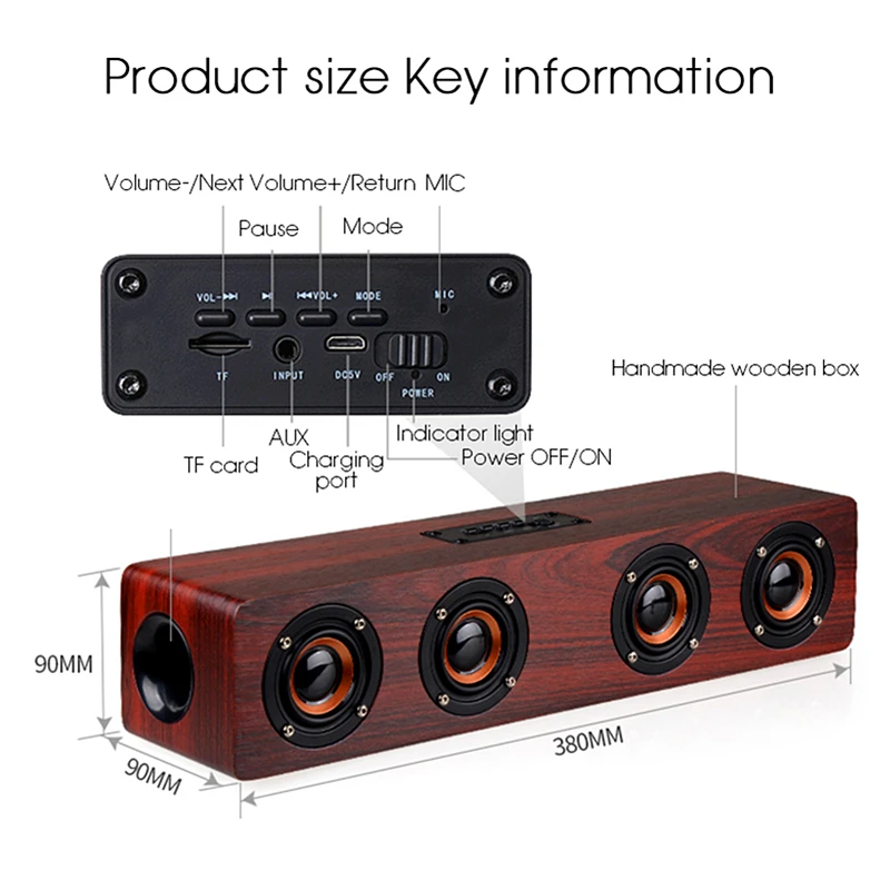 portable Bluetooth speaker Portable Wireless Loudspeaker Sound System 10W stereo Music surround Waterproof Outdoor Speaker | Электроника