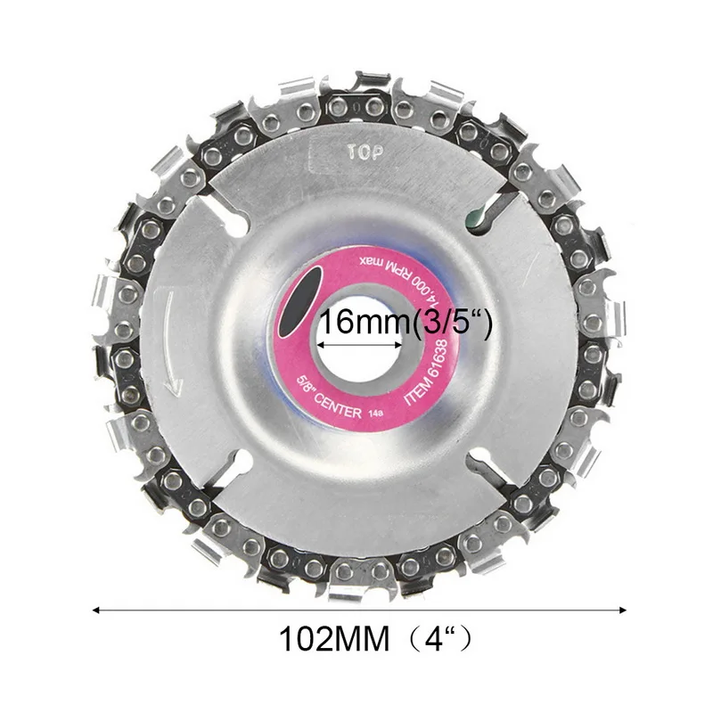 1 шт. 16 мм 3/" резьба по дереву диск Ангел шлифовальный диск и цепь резьба по дереву диск для использования с 4" или 4-1/" угловые шлифовальные машины - Цвет: Серебристый