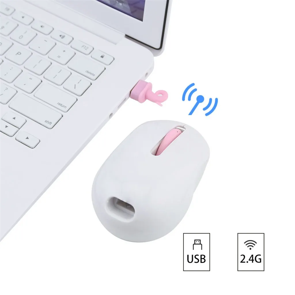 

Wireless Mouse Silent Computer Mouse Portable Mute Mouse 2.4Ghz Wireless 1200DPI Cute Pig Creative Design Mice for Laptop